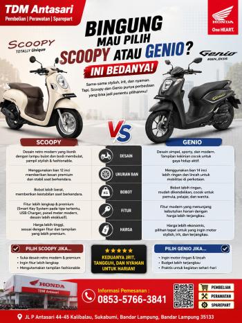 Bingung Mau Pilih Honda Scoopy atau Honda Genio? Ini Perbedaannya
